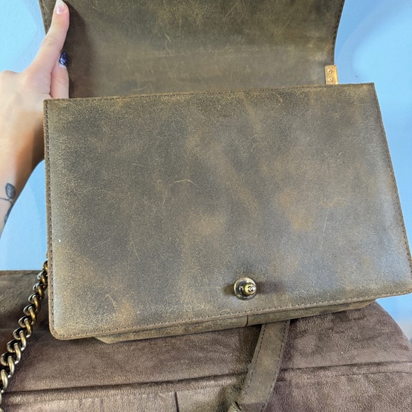 RARE Chanel Paris-Edinburgh Boy Flap Bag in Quilted Aged Calfskin With Nubuck - Picture 14 of 14